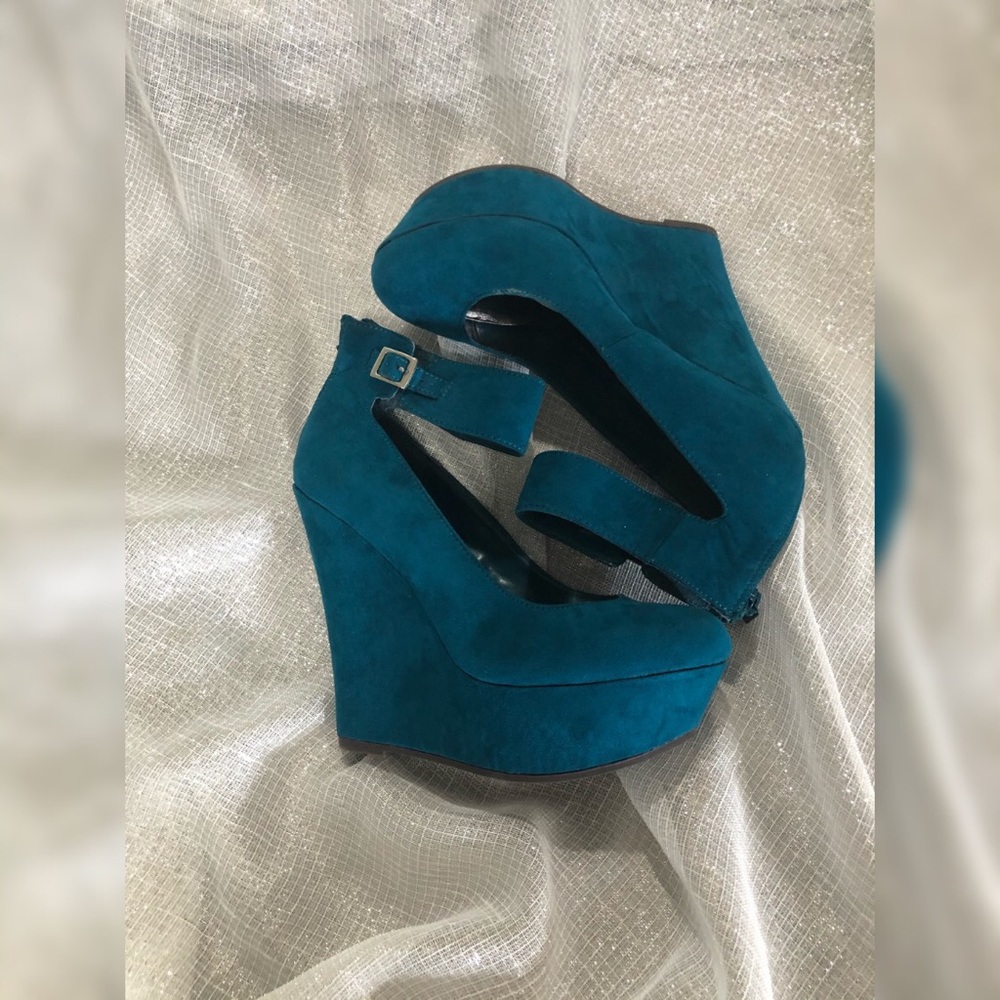 Blue or Green Wedge Heels